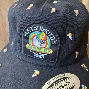 HURLEY x Matsumoto Shave Ice Haleiwa Hawaii Black Hat Snow Cone Embroidered Snap